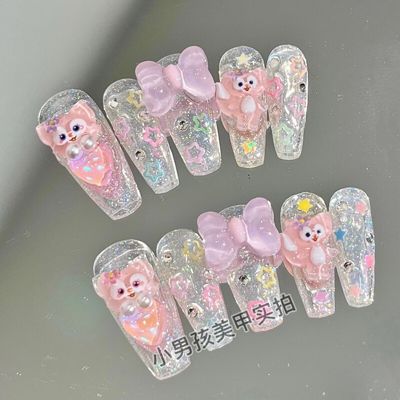 Little Boy's Manicure, Handmade Nail Patches, Finished Product, Disney Lina Bell Little Boy's Manicure, Handmade Nail Patches, Finished Product, Disney Lina Bell