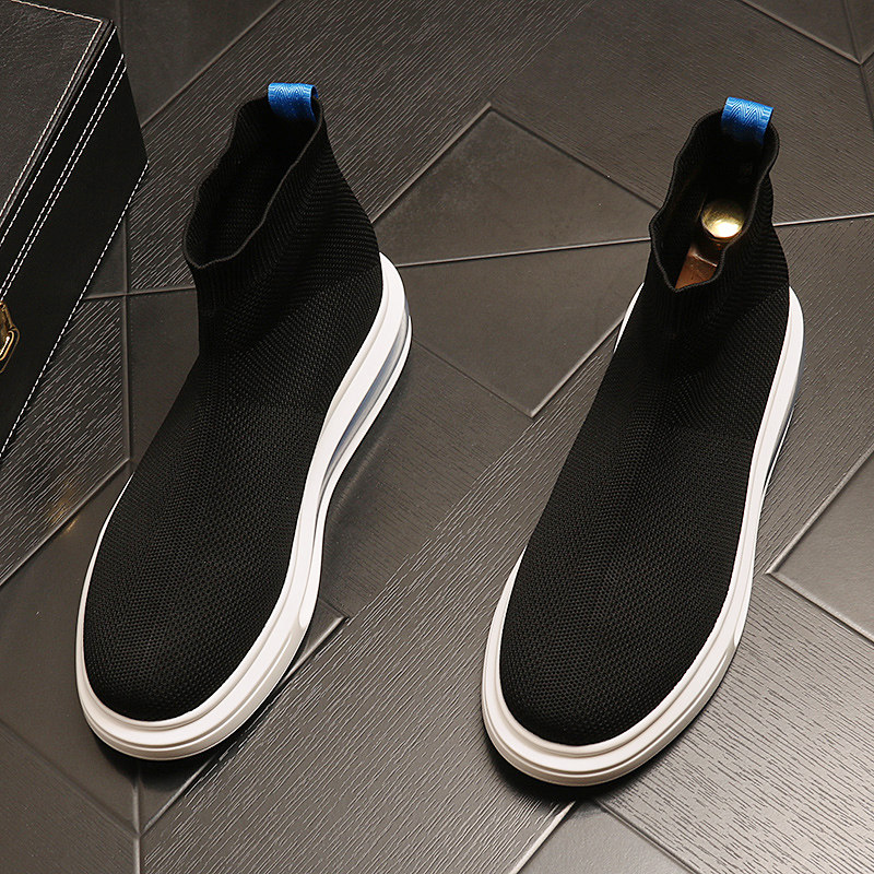 Elastic Socks Shoe Damp shoes Men's shoes 2021 New 100 hitch Shoe shoes Summer breathable thin section heightening of high cylinder shoes