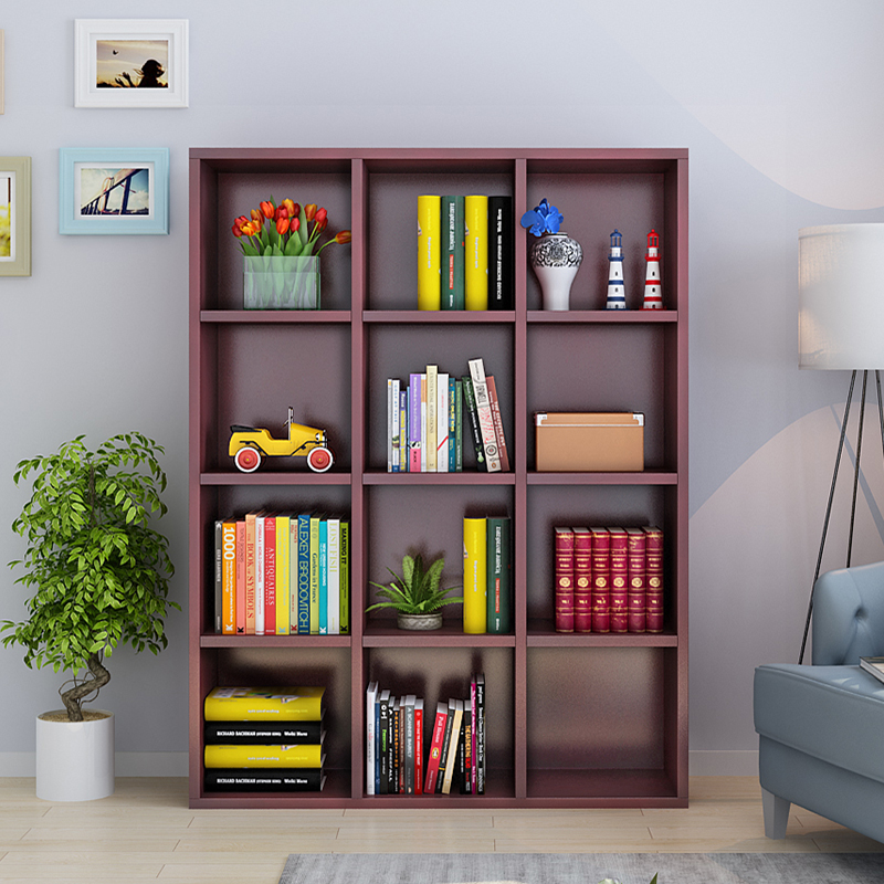 Buy Bookcase Bookshelf Square lattice book overhead Office home