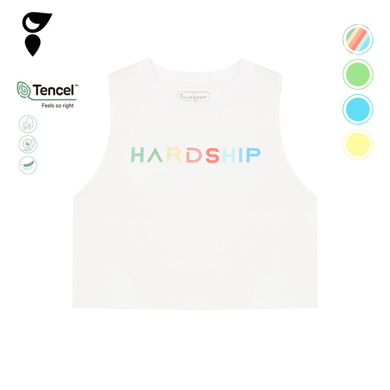 Hardship｜White (Rainbow) Basic Logo Sleeveless Ultra-Light Breathable Tencel Women's Sports Vest