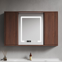Simple wall-mounted push-pull hidden Feng Shui mirror new Chinese style smart waterproof vanity mirror storage smart bathroom mirror cabinet