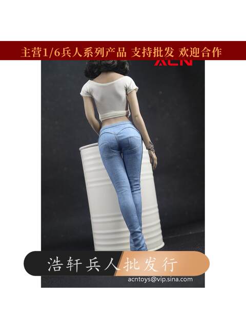 In Stock Acntoys 1/6 Action Figure Acn003 Trendy Women's Hip-Hugging Pants Denim Trousers Casual Pants