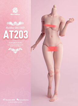 Worldbox At201 202 At203 Durable 1/6 Scale Articulated Female Body Model Version with Fat Legs
