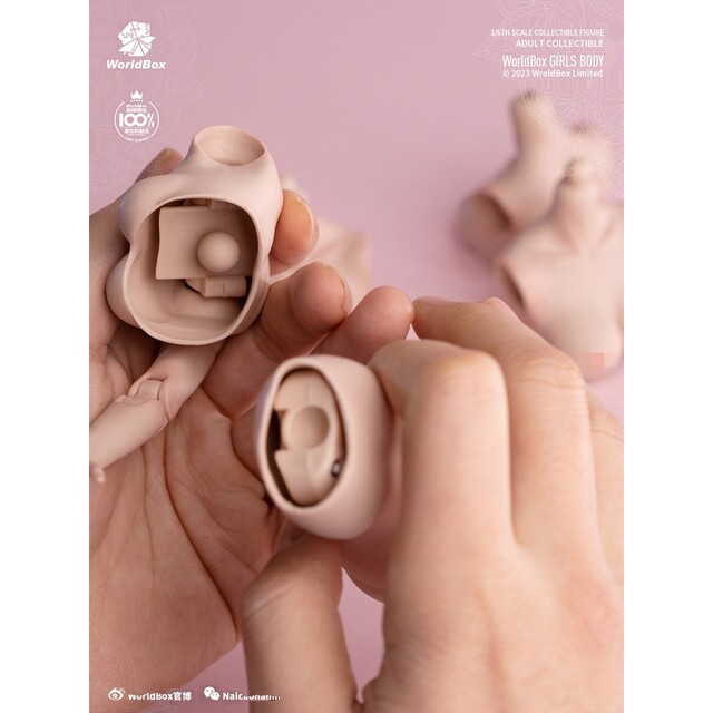 Worldbox 1/6 Female Body Large Chest Replacement Parts Compatible with At201/202/203 White Skin Light Wheat Color