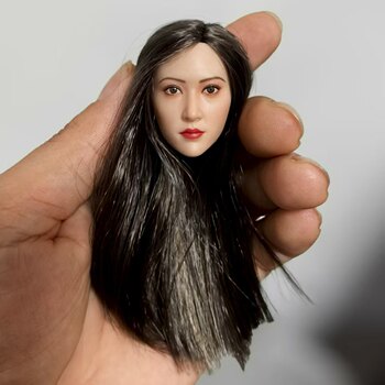 In Stock Hahtoys H002 1/6 Female Soldier Figure Asian Beauty Hair Transplant Head Sculpt Similar to Jing Tian C Style