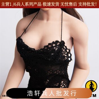In-Stock 1/6 Scale Action Figure Clothing Tym068 Black Sexy Lace Camisole Dress Suitable for 12inch Scale Silicone Bodies