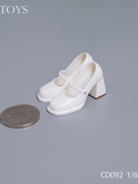 In Stock Cdtoys Cd092 093 1/6 1/12 Retro Mary Jane Shoes Chunky Heel Jk Small Leather Shoes High Heels