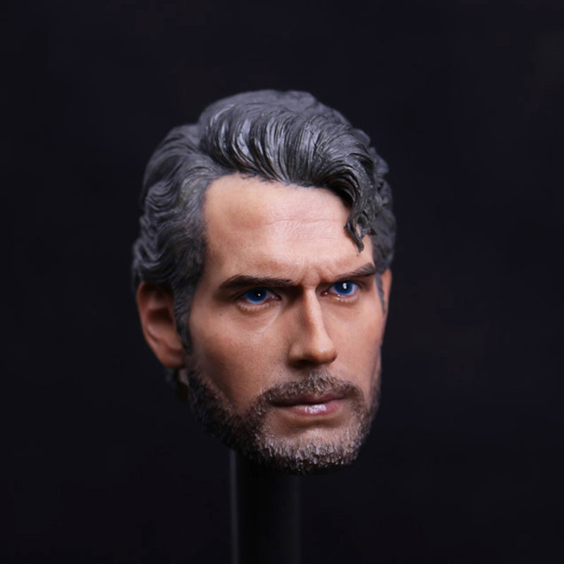 Special price spot 1 6 Soldiers Head Sculpture model Superman Steel's bearded wanderer's decadent version of the head carving
