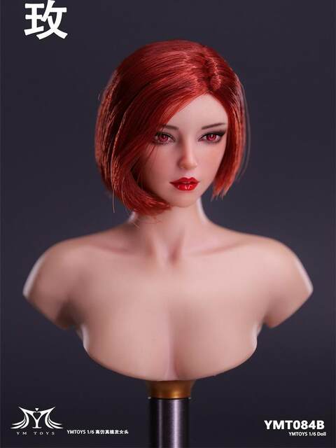 Pre-Order Ymtoys Ymt084 1/6 Female Soldier Head Sculpt Model Mei Suitable for Standard Skin Tone Silicone Female Body
