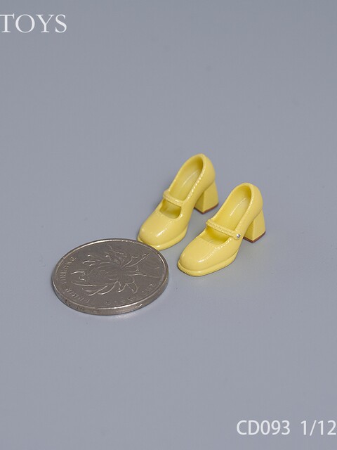 In Stock Cdtoys Cd092 093 1/6 1/12 Retro Mary Jane Shoes Chunky Heel Jk Small Leather Shoes High Heels
