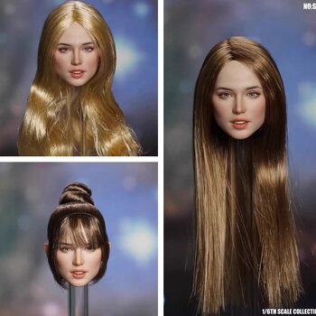 In Stock Super Duck 1/6 Female Soldier Western Actress Head Sculpt Model Sdh048 Compatible with Wheat-Colored Female Body