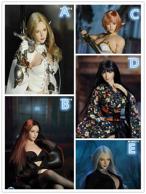 In Stock 1/6 Female Soldier Head Sculpt Model Super Duck Sdh021 Suitable for 1:6 Female Body