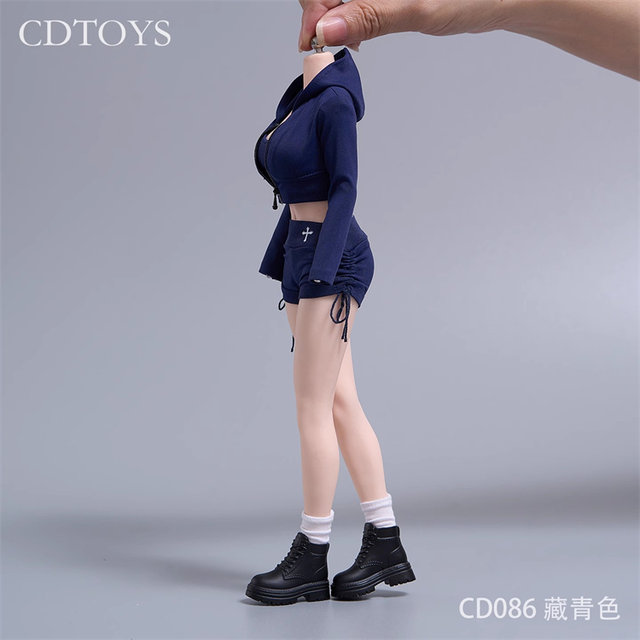 In Stock Cdtoys Cd086 1/6 Female Soldier Casual Sportswear Drawstring Shorts Set Suitable for 12inch Dolls