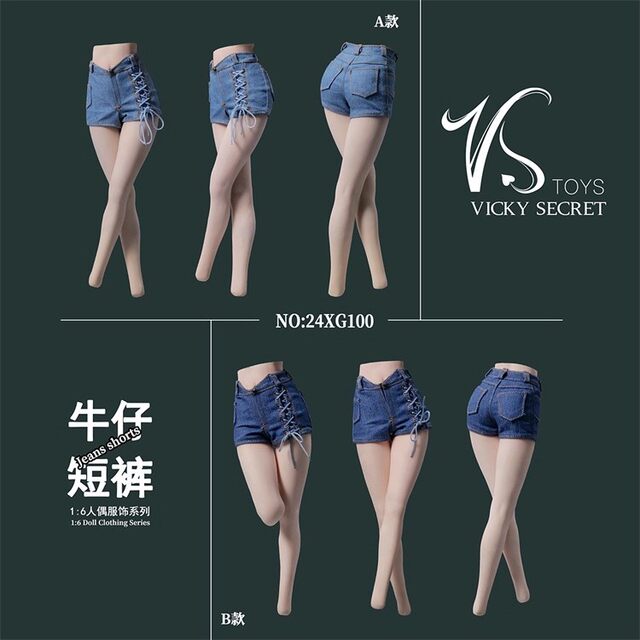 In Stock Vstoys 1/6 Female Soldier Trendy Denim Suit Short Skirt 24Xg100-24Xg104-24Xg107