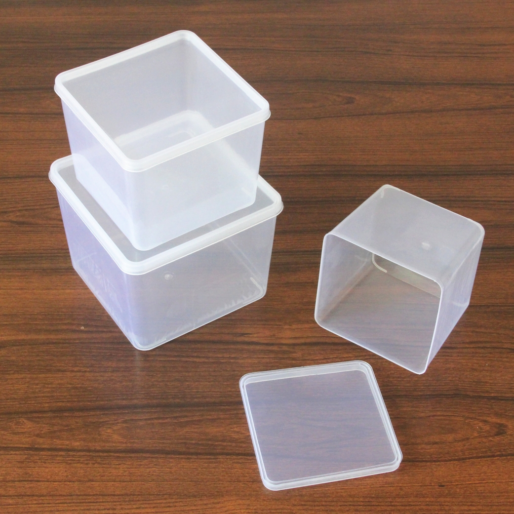 Weizhen special department store square plastic seasoning tank sub-packing preservation box Food packaging box Bean milk cake box