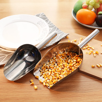 Stainless steel ice shovel round bottom shovel rice shovel grain flour food dried fruit shovel tea popcorn melon seed flat shovel