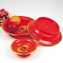 Only the real special department store Phnom Penh high foot fruit plate plastic red festive candy plate wedding offering plate happy event plate