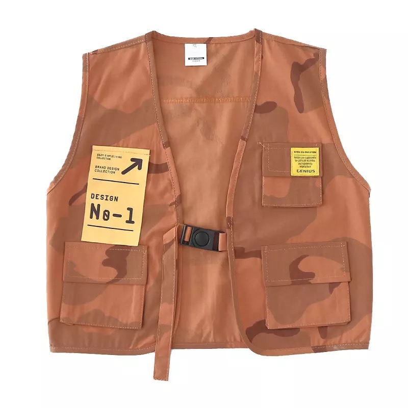 Ngày đầu năm mới của trẻ em Hip-Hop Chức năng Tactical Vest trẻ em thể thao Ngụy trang Hiệu suất ăn mặc.