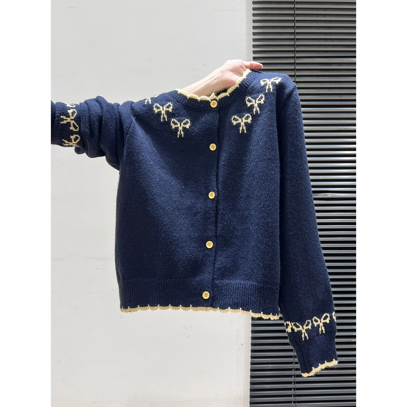 Guangdong Dalang Woolen Goods Official Flagship Store Non-Pilling Genuine Cardigan Round Neck Loose Fit Sweater Women's Knitwear