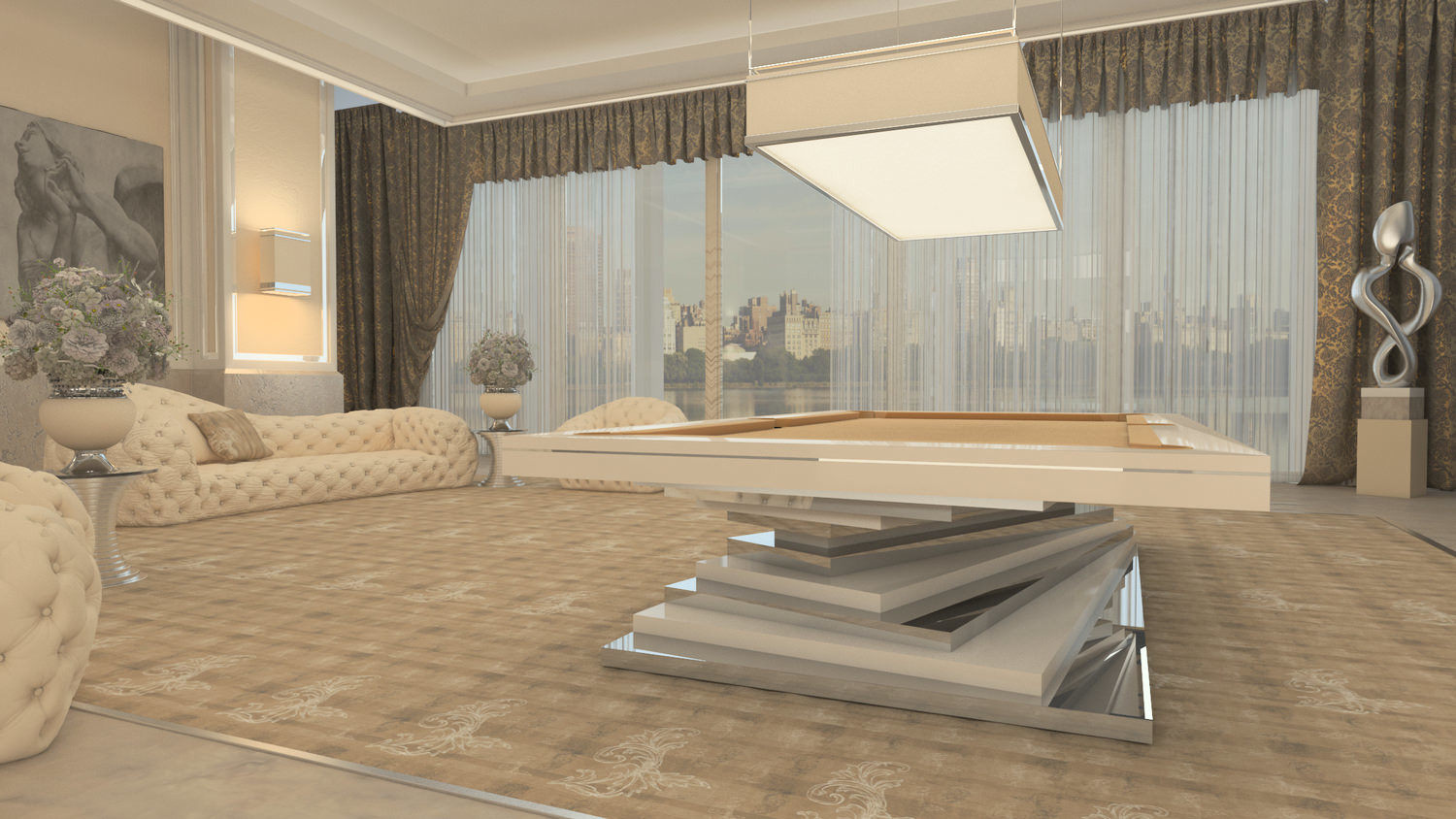 Vermeer -- silver -- billiard table standard adult household billiard table American black eight fancy nine ball