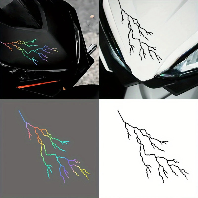 Car Decoration Lightning Crack Motorcycle Sticker Waterproof Decoration Body Windshield Decal Electric Vehicle Helmet