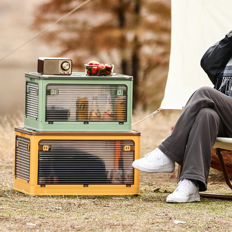 Outdoor folding and containing box car use reserve box Home camping Camping Clothing On-board Storage Transparent Finishing Box