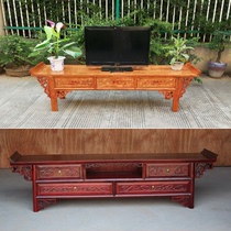 Solid Wood TV cabinet coffee table combination Chinese large and small apartment living room bedroom antique mahogany Zen simple floor cabinet