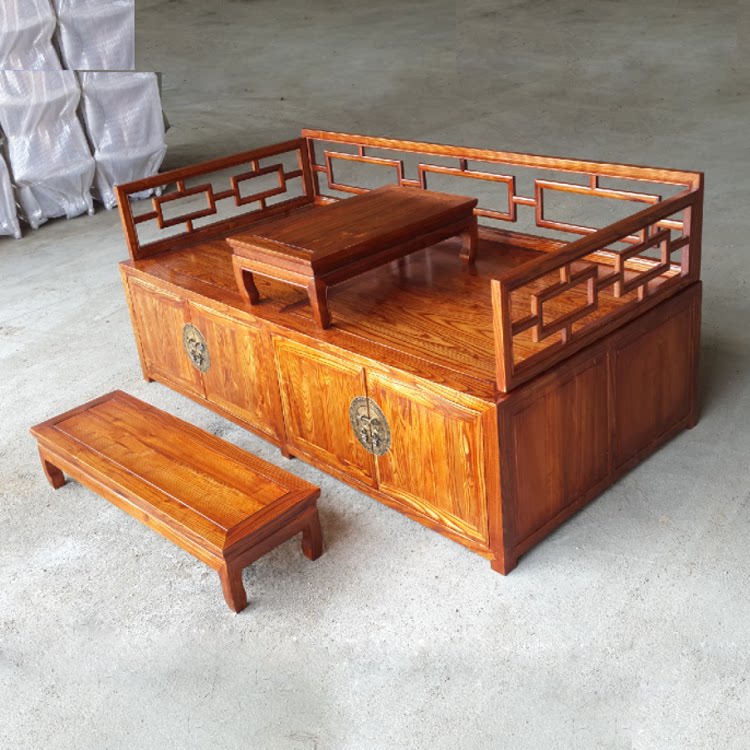 Solid wood storage Sofa Bed Cabinet Small Family Style Zen-style Sofa Lounge Chair Simple Sleeping garden Yagi New Chinese-Taobao