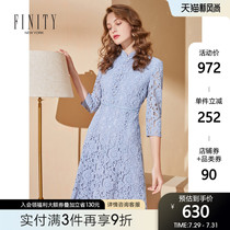 FINITY2021 spring womens new retro Chinese style loose cheongsam modified lace dress female