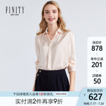 FINITY2021 shirt mulberry silk top new professional design sense niche foreign style white silk white female