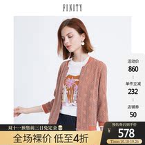 FINITY2021 spring women womens jacket new long sleeve round neck Korean version of foreign style thin short coat top
