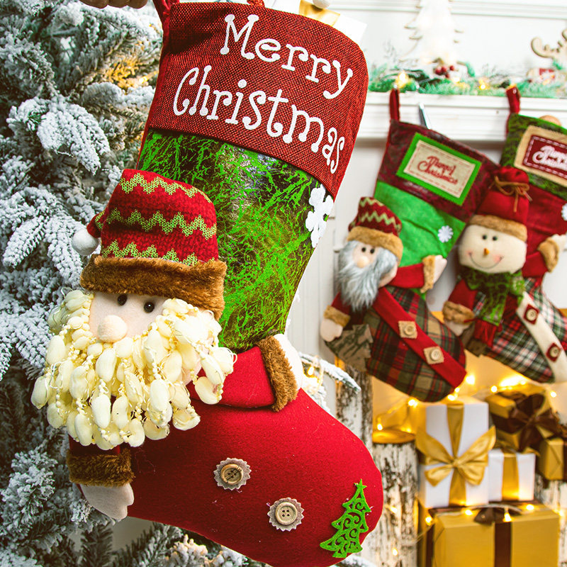 Christmas socks gift bag oversized Christmas big socks Christmas socks decoration pendant gift bag kids gifts