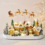 Рождественские украшения, микропейзаж, настольные украшения, светящийся рождественский дом, макет сцены, праздничное украшение, реквизит для фото