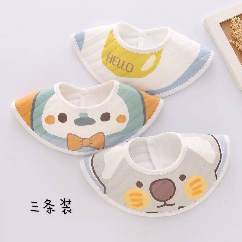 Newborn baby saliva circumference Korean version cushion towel spit milk baby bib eating ins wind bib mouth Japanese cute