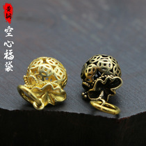 Retro Creative Pure Brass Hollow Money Bag Fu Bag Men And Women Car Key Buckle Chain Pendant Pendant Adornment