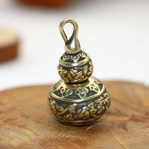 Bronze gourd small pendant brass carved with rich and expensive gossip plinth key buckle bag hanging imitation ancient bronze art ancient playing small bronze ware