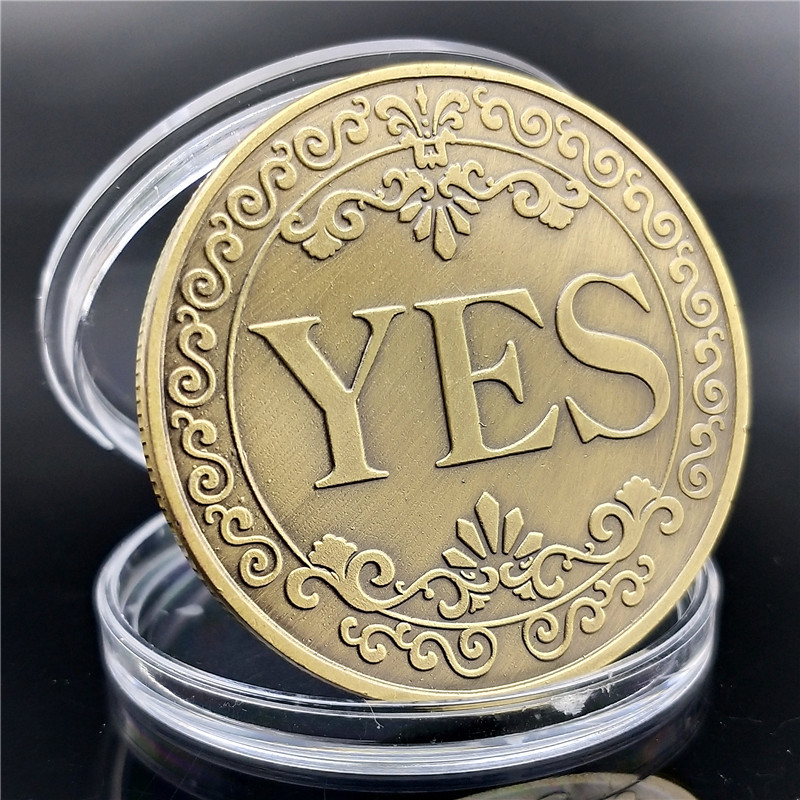 YES Antique Bronze Color Commemorative Coin Lucky Decision NO Gold Coins Classmates Birthday Presents Graduation Gift Badges