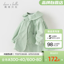 David Bella Childrens 2024 Autumn New Mid-Length Windbreaker Girls Style Jackets Girls Baby Cardigan Tops