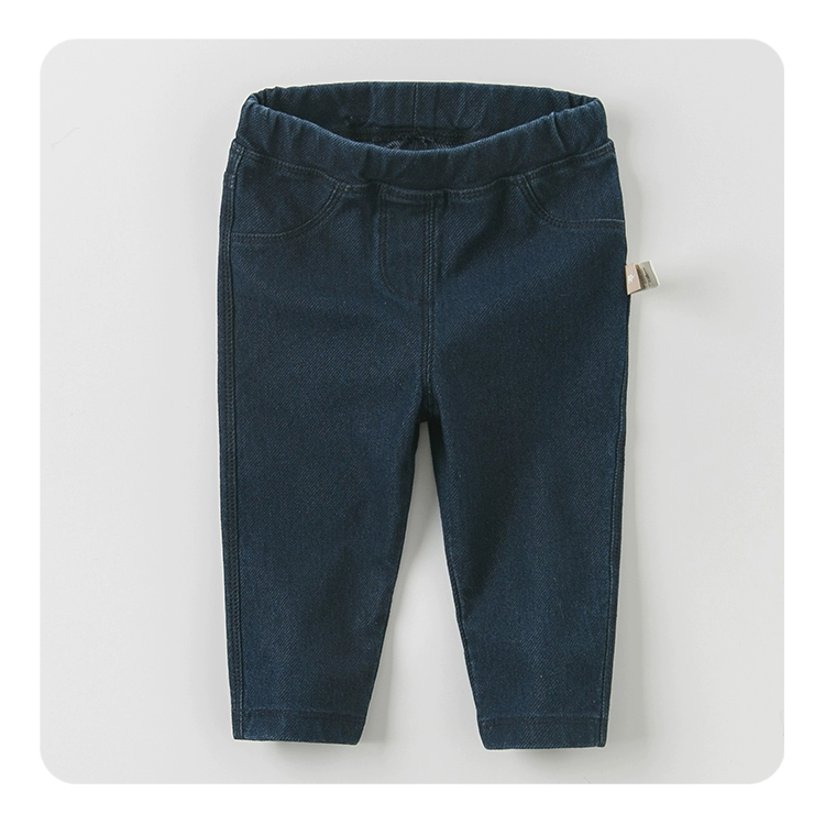 Davebella david Bella mùa thu nam nữ quần áo cotton co giãn quần denim thẳng 1-7 tuổi DB5155 - Quần jean