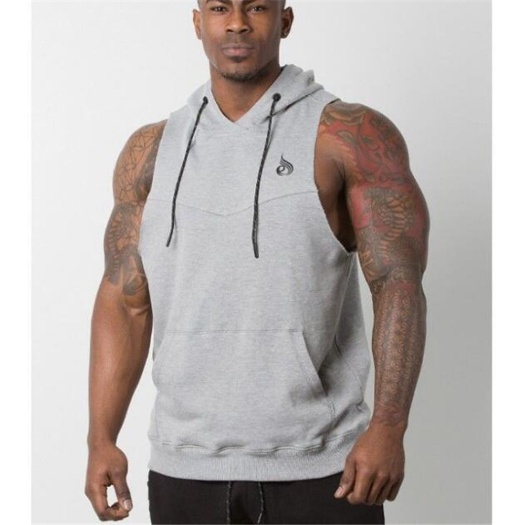 Cơ bắp Thể dục Thể thao Vest Mùa thu New Brothers Áo trẻ trung Vest Vest Trùm đầu Áo len cardigan - Áo thể thao áo ba lỗ thể thao nam