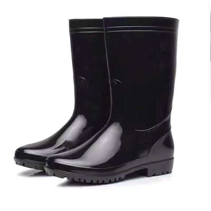 Rain boots, water shoes, rain boots, high-tube overshoes, waterproof shoes, non-slip rain boots, waterproof rubber shoes, men and women, black overshoes, water shoes