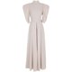 Long-sleeved beige 2023 spring temperament jumpsuit strip slim puff sleeve jumpsuit advanced wide-leg jumpsuit women