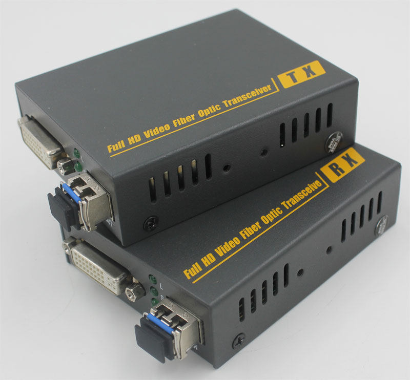 Uncompressed DVI HD 4K optical end machine bidirectional RS232 data fiber extender Transceiver optical port 10G