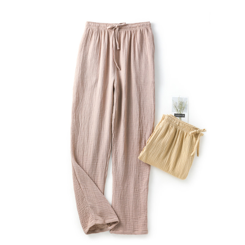 New Day Series Lovers Sleep Pants Men and women Spring Summer Pure cotton cloth Leisure can be worn outside straight cylinder Home Long pants outside