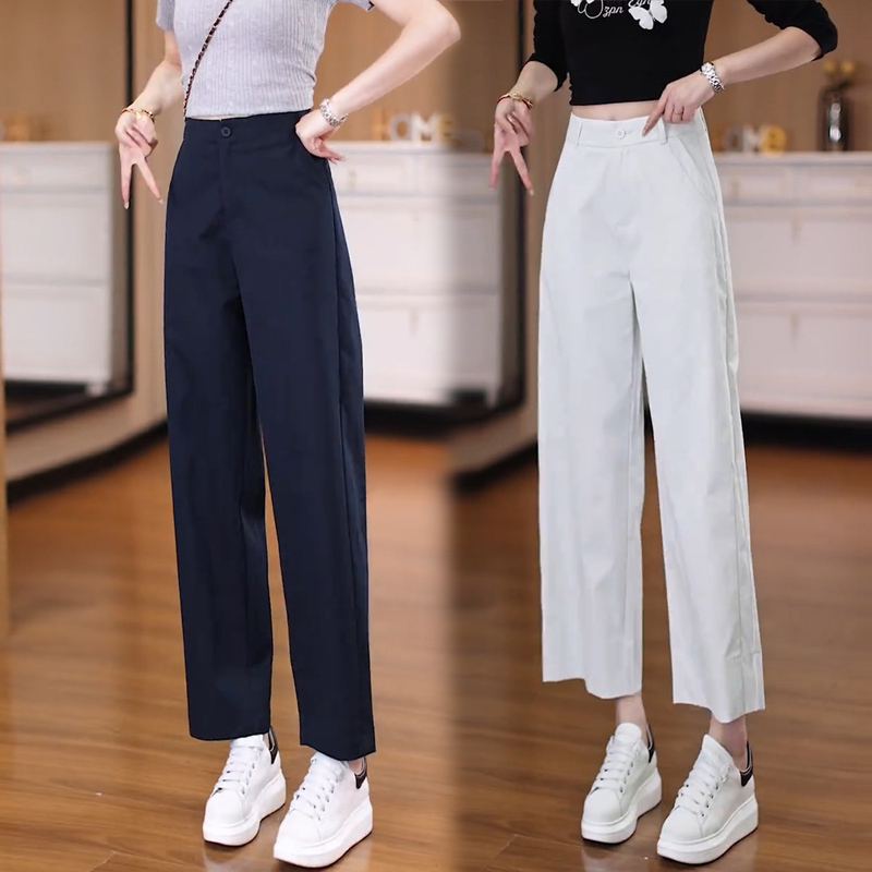 Summer Thin Scimitar-Cut Suit Pants for Women 2026 New High-Waisted Casual Wide-Leg Pants with a High-End Drape and Straight-Leg Design Summer Thin Scimitar-Cut Suit Pants for Women 2026 New High-Waisted Casual Wide-Leg Pants with a High-End Drape and Straight-Leg Design