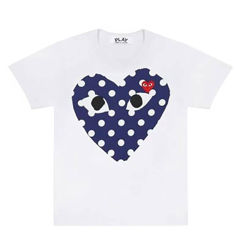 2025 New Classic Trendy Brand Blue Big White Heart Short-Sleeve Women's Pure Cotton T-Shirt Unisex Couple's Loose Half-Sleeve Summer Wear 2025 New Classic Trendy Brand Blue Big White Heart Short-Sleeve Women's Pure Cotton T-Shirt Unisex Couple's Loose Half-Sleeve Summer Wear