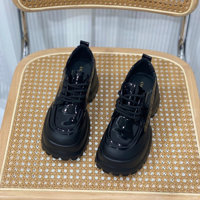 Platform Mary Jane shoes women's loafers 2024 spring and autumn style new internet celebrity super popular ເກີບຫນັງຂະຫນາດນ້ອຍທີ່ເພີ່ມຂຶ້ນ 6cm