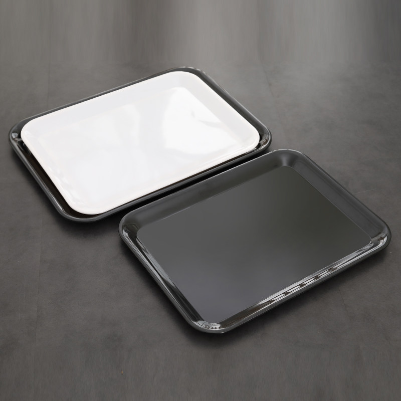 Rectangular Entrusted Pan Chinese Fast Food Tray Plastic Care Tray Non-slip Hotel Thickened Melamine Cafeteria Linen Spicy cutlery