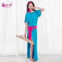 BUW new belly dance practice suit baladi shaabi folk loose solid color robe costume 6122