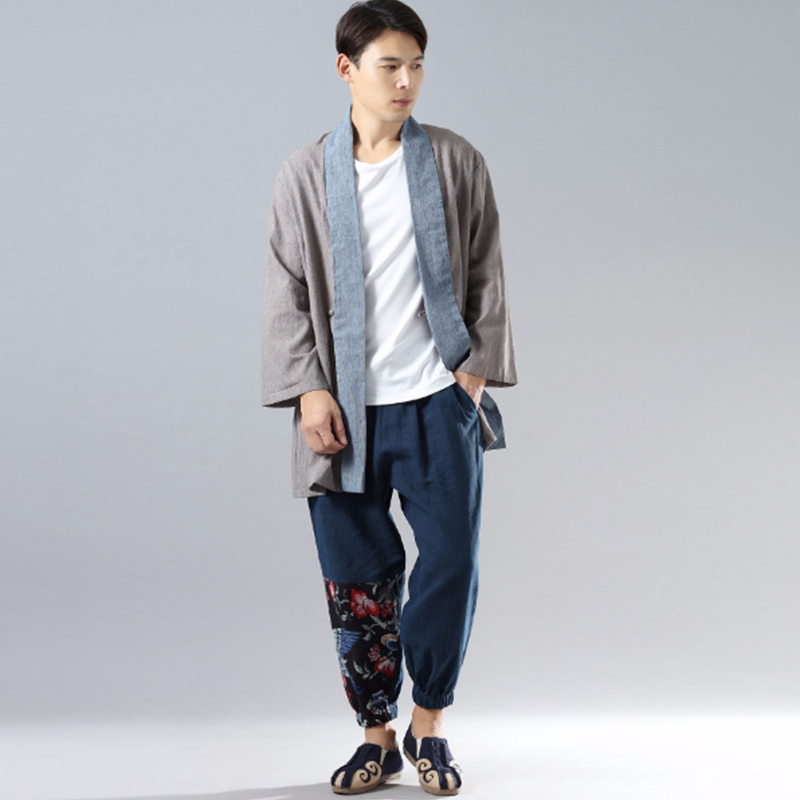 Chinese style thin coat men's clothes old style loose and clothes sweater and improved residential clothes